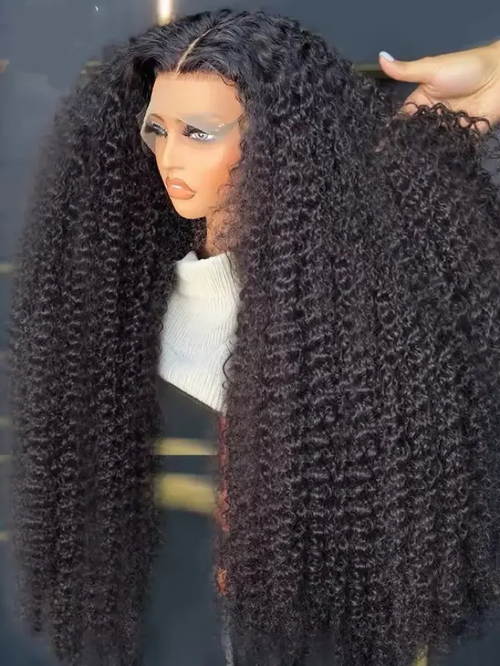 Perruque Kinky Curly HD Full Lace Frontal 13X4X1 pour femmes noires