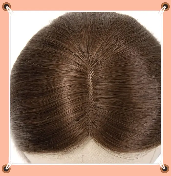 Cheveux Toppers 2x6 pouces femmes Topper main unique noeud naturel