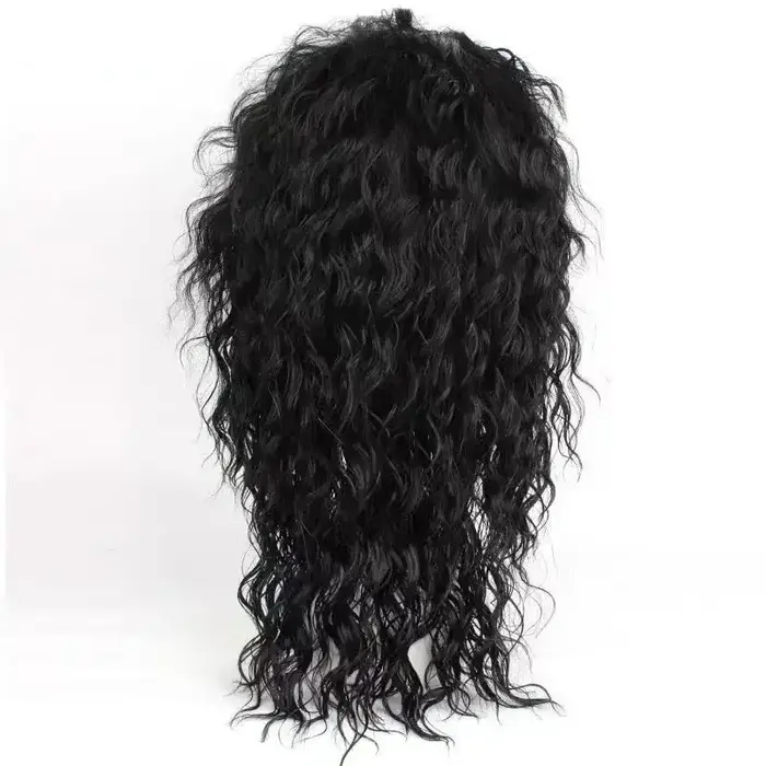 Perruque noire mi-longue bouclée pour cosplay Michael Jackson