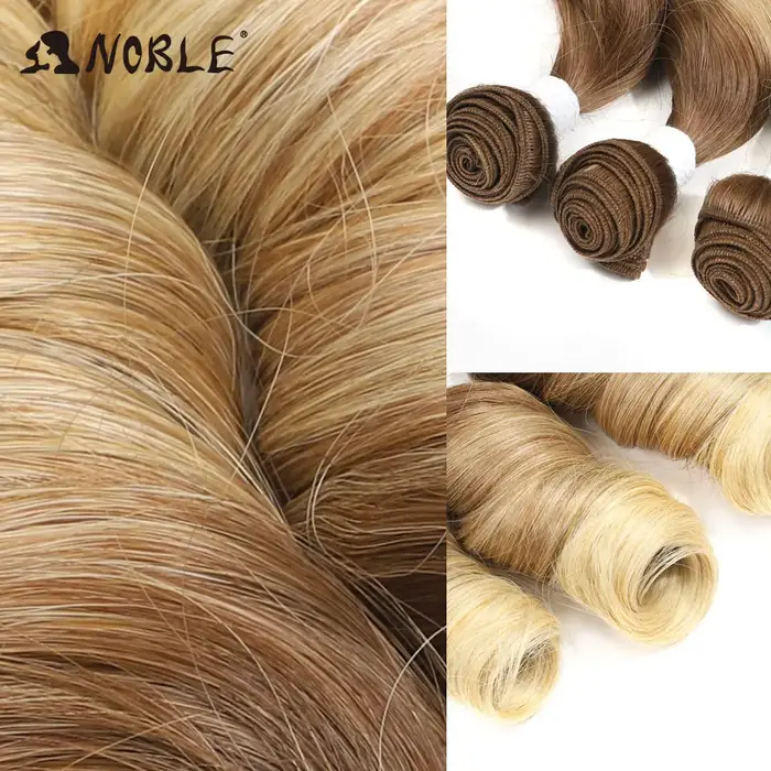 NOBLE Extensions de cheveux synthétiques en mèches de 10-12 pouces