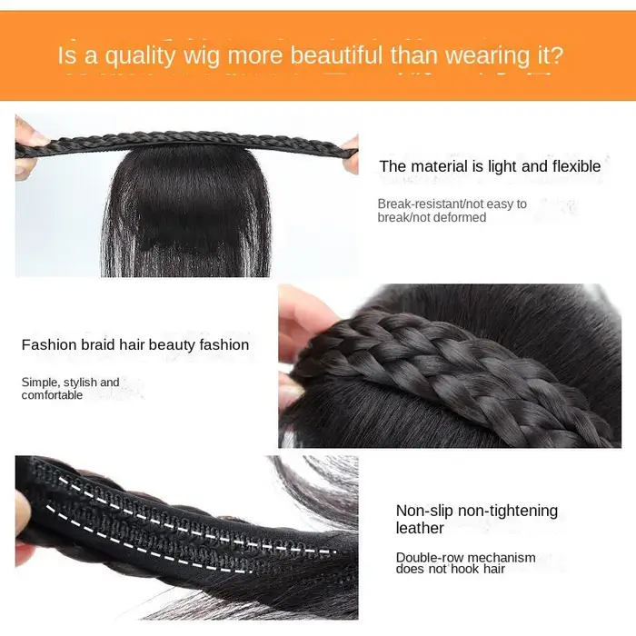 Perruque frange bandeau synthétique