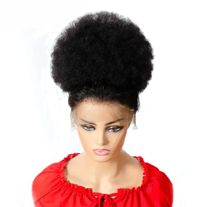 Afro crépus bouclés cordon queue de cheval pince à cheveux humains dans les Extensions