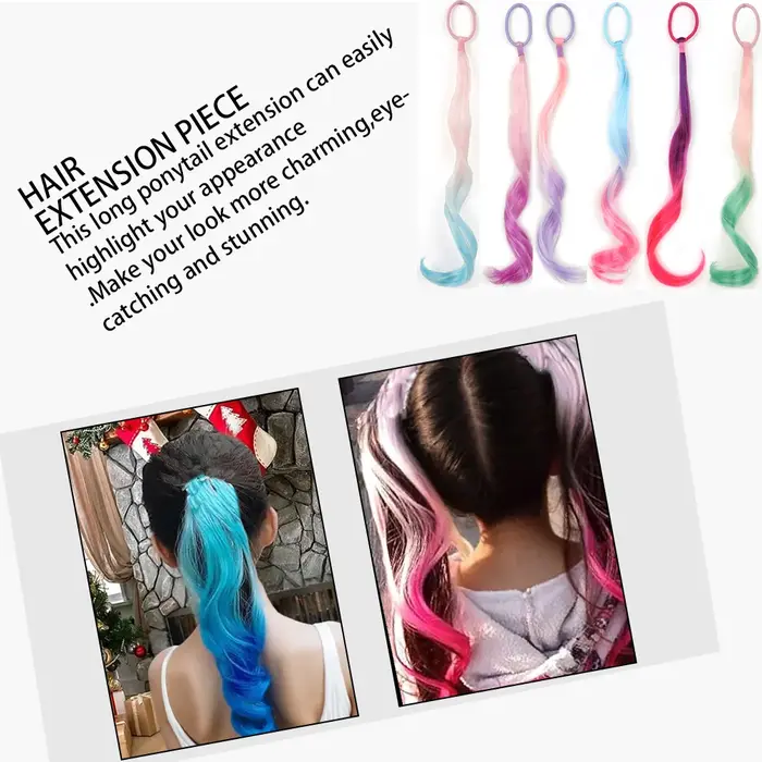 Extensions de cheveux colorés légers de 14 pouces Extensions de cheveux colorés synthétiques pour en