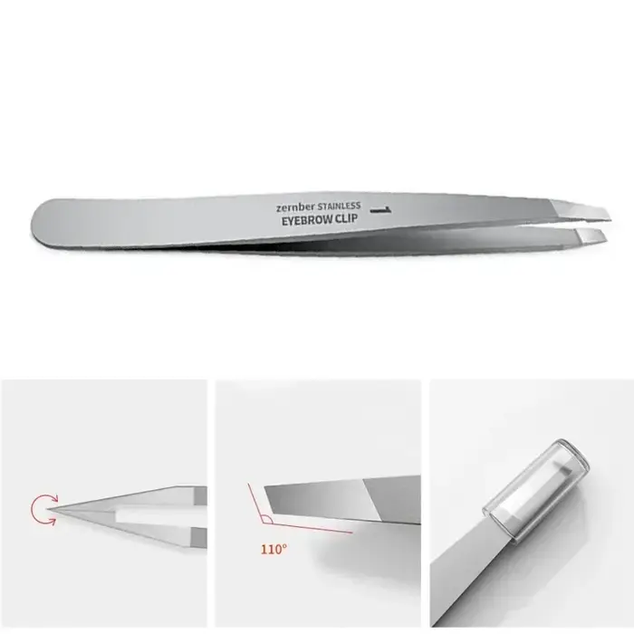Pince à sourcils Oblique en acier inoxydable