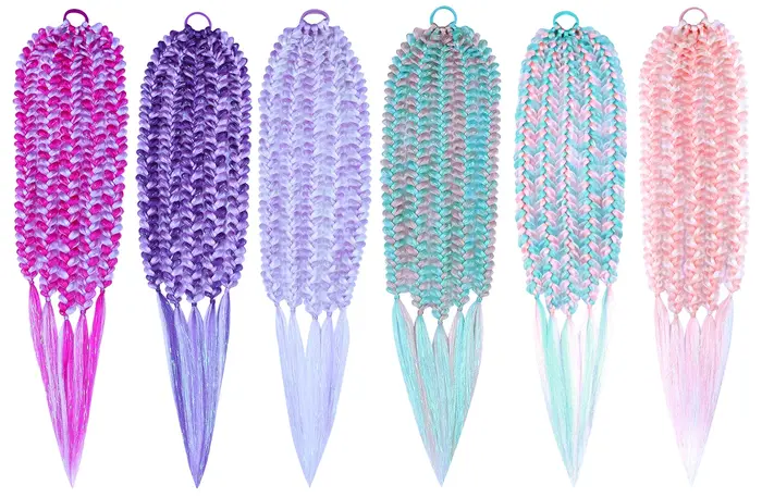 Extensions de cheveux queue de cheval couleur rose pour enfants