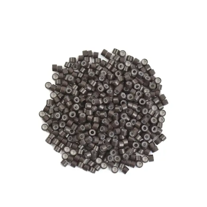 500 pièces 4.0x2.0x3.0mm anneaux d'extension de cheveux doublés de Silicone Micro maillons