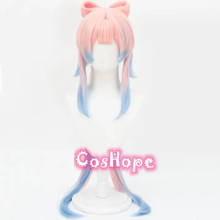 Kokomi Cosplay perruque 120 cm rose mixte bleu