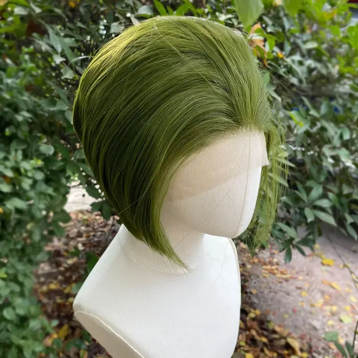 Perruques de Cosplay Bob Joker courtes vertes pour hommes