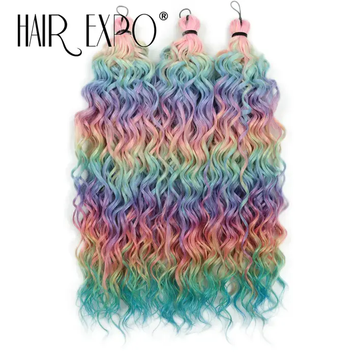 3 pièces 18 pouces Jessica cheveux vague profonde torsion synthétique Crochet