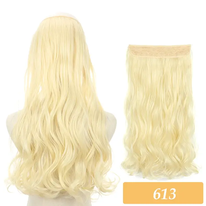 Extensions de cheveux synthétiques 16 "22", sans Clip, mélange de couleurs, blond, noir, gris, faux 