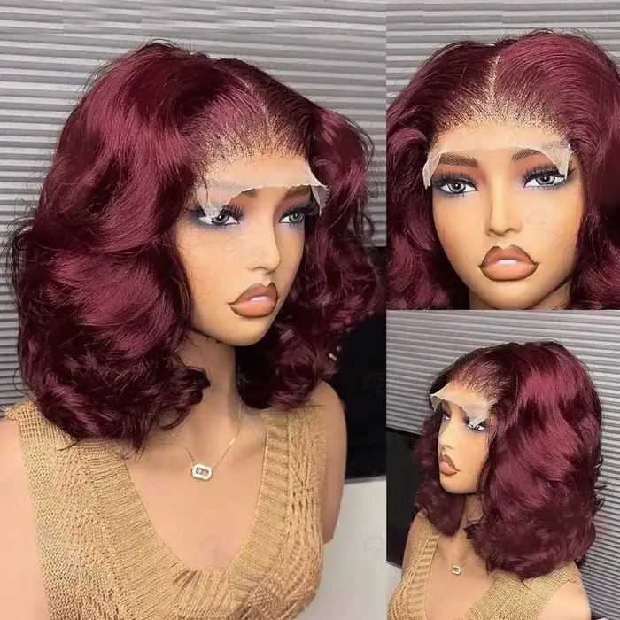 Perruque Bob en Cheveux Humains Bouclés Courts et Lâches