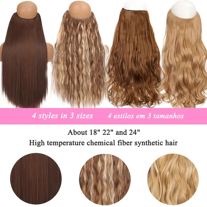 Extensions de Cheveux Synthétiques Sans réinitialisation