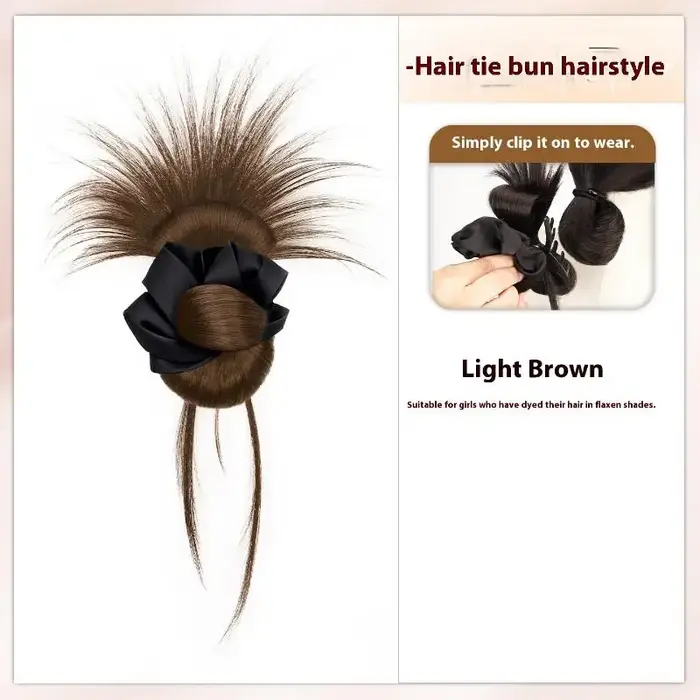 Pince à chignon synthétique en désordre avec bandeau