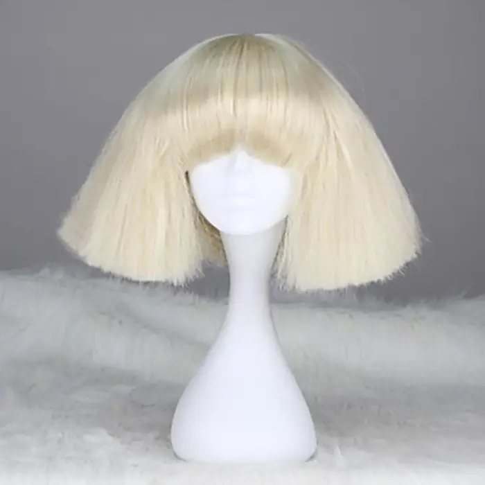 HAIRJOY Lady Gaga Cosplay perruques droite Bob court brun foncé argent gris blond