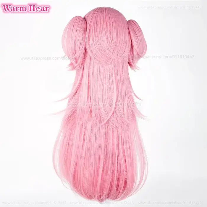 Nouveau! Perruque de cosplay Anime Momoi Airi longue de 78 cm, rose, double queue de cheval, cheveux synthétiques résistants à la chaleur, perruques pour fête d'Halloween + un bonnet de perruque