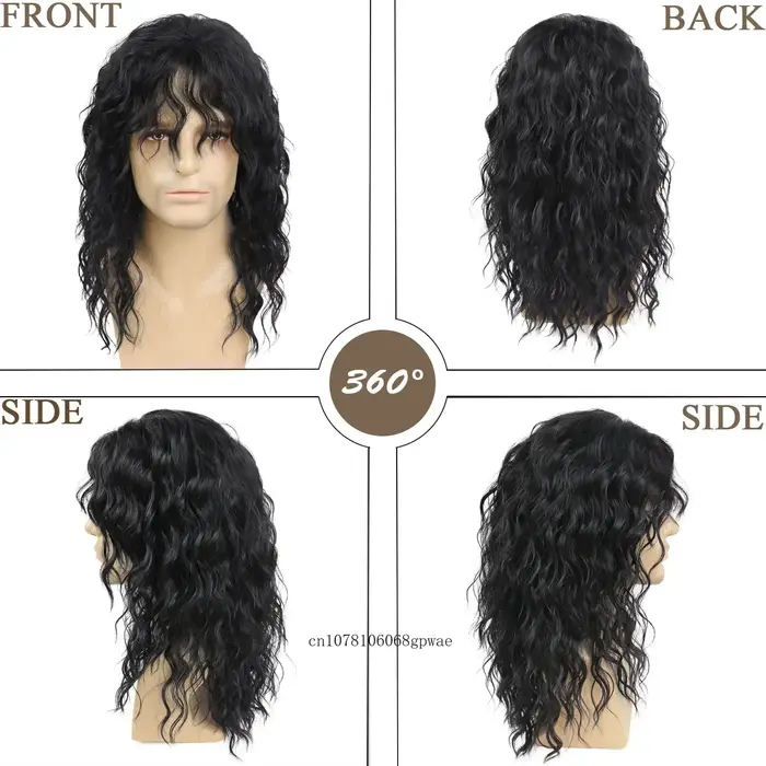Perruques noires pour hommes