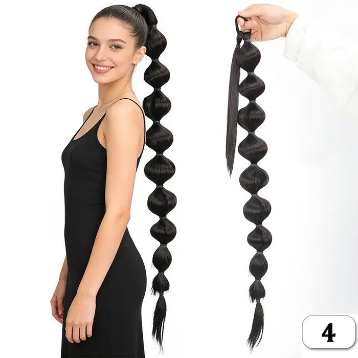 Extensions de cheveux synthétiques queue de cheval moelleuse africaine-tresse longue étendue avec qu