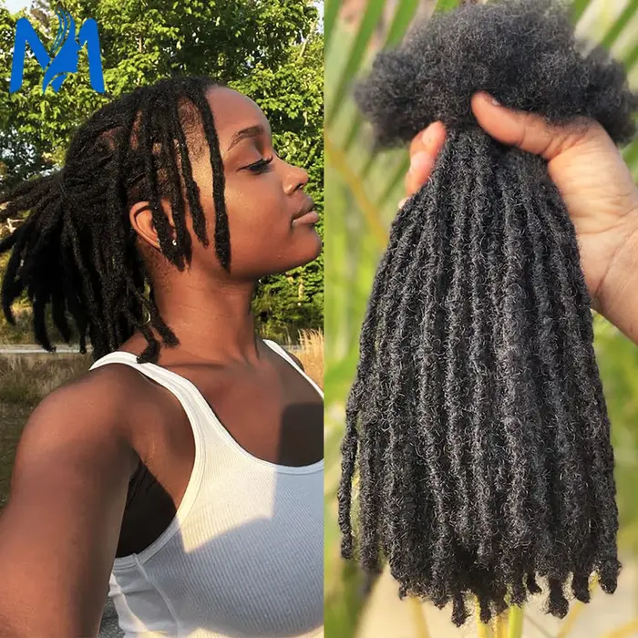 Extension de cheveux humains Dreadlock, épaisseur 0.6cm, 8 pouces, Locs permanents entièrement faits