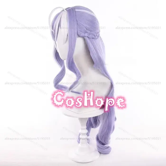 ZZZ Vivian Cosplay perruque 80 cm longue bouclée violet blanc