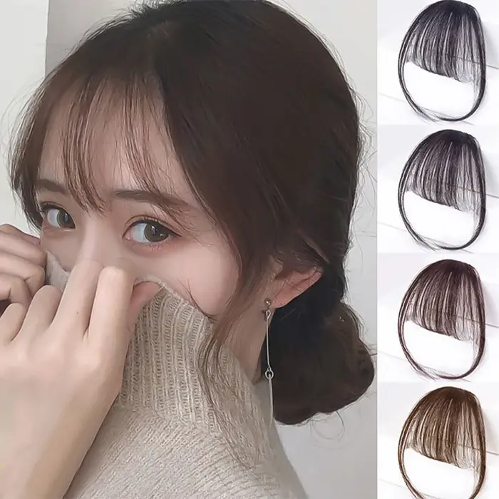 1Pc nouveau synthétique naturel front Ins cheveux fausses franges Air frange perruque femme pièce réel bande dessinée