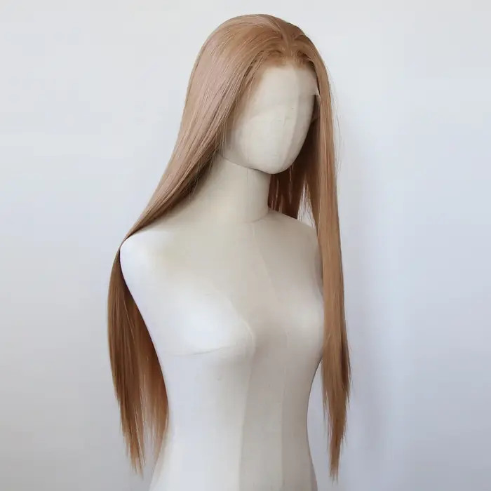 Perruque Lace Front Wig synthétique Blonde fraise