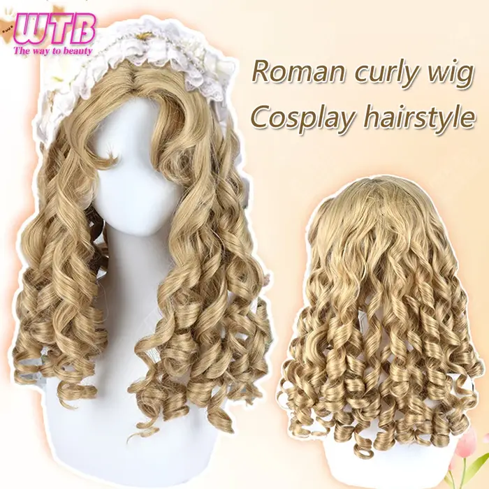 Perruque Lolita synthétique longue bouclée pour femme