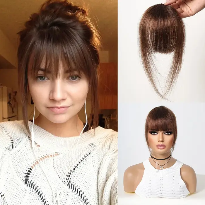 100% cheveux humains frange platine blond cheveux humains Air frange droite pièces de cheveux humain