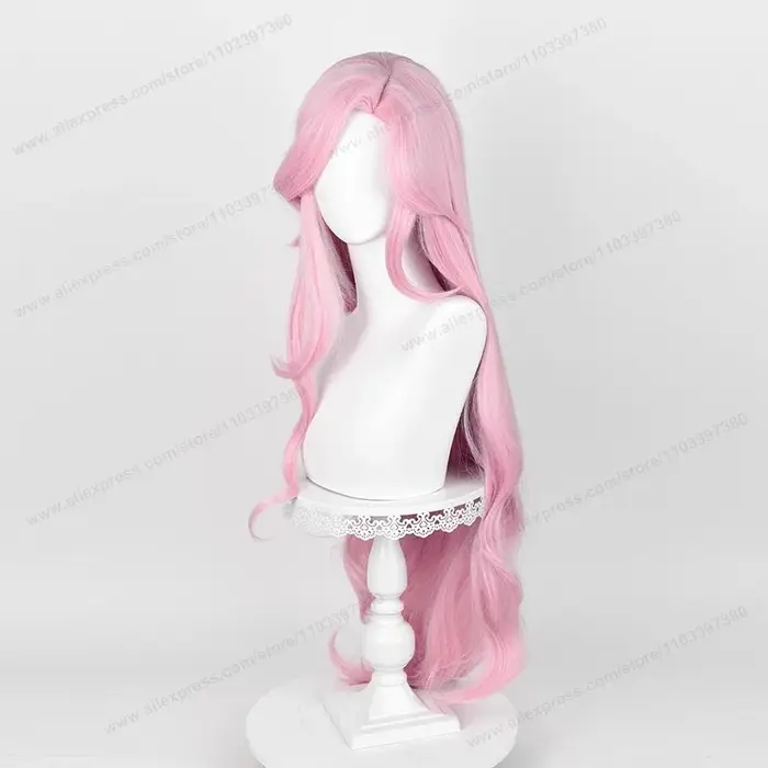 Fluttershy Cosplay perruque cheveux synthétiques unisexe 100 cm longue vague bouclée rose femmes