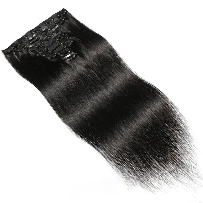Clip droit dans l'extension de cheveux