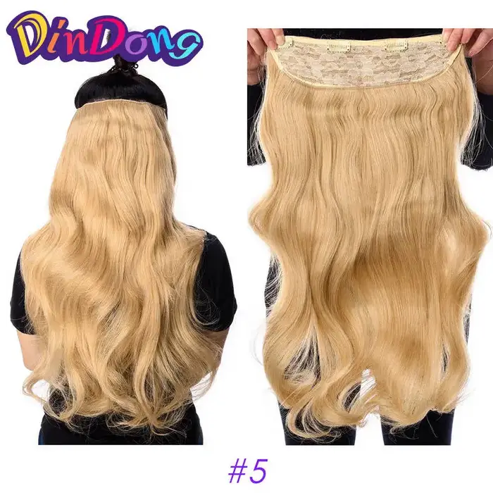 DinDong-Extensions synthétiques ondulées à clipser, cheveux de qualité supérieure, degré de chaleur,