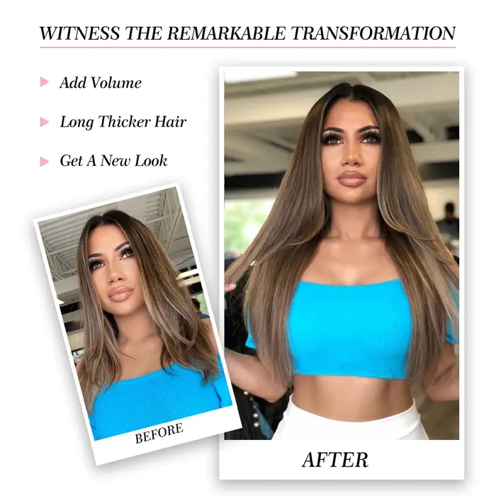 Extensions de cheveux synthétiques droites 24''
