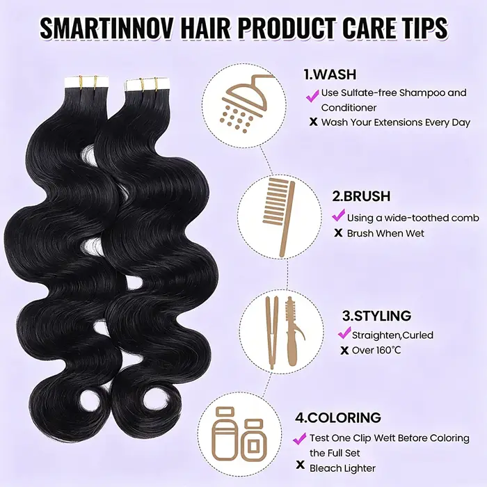 Extensions de cheveux à bandes adhésives
