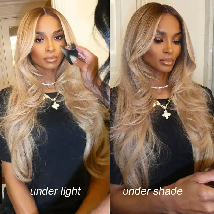 Salon de qualité professionnel tonisé couleur mettre en évidence blond cendré 13x6 HD dentelle avant cheveux humains