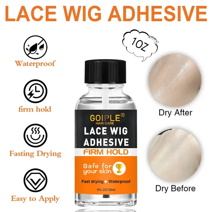 Kit de perruques adhésives à forte tenue pour perruque avant de 3 jours et Spray fondant imperméable pour teinte