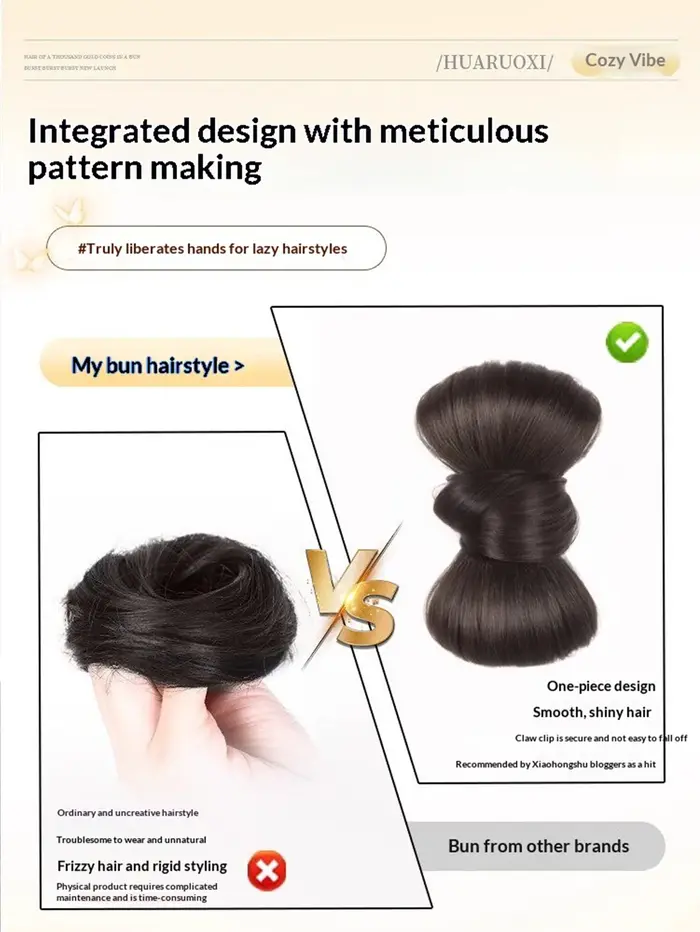 1 pièce Chignon synthétique avec pince à nœud
