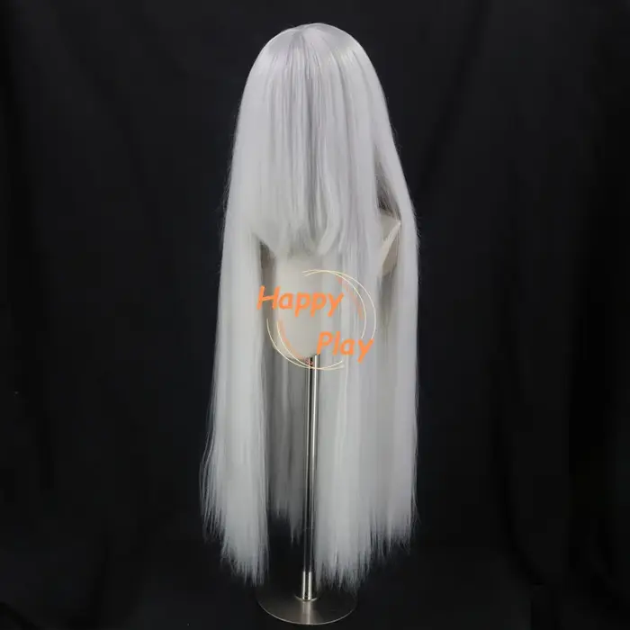 Qualité synthétique Volume épais 500g 39 "100 cm perruque de Cosplay Anime droite avec Bang blanc gris argent Palette de couleurs perruques de base