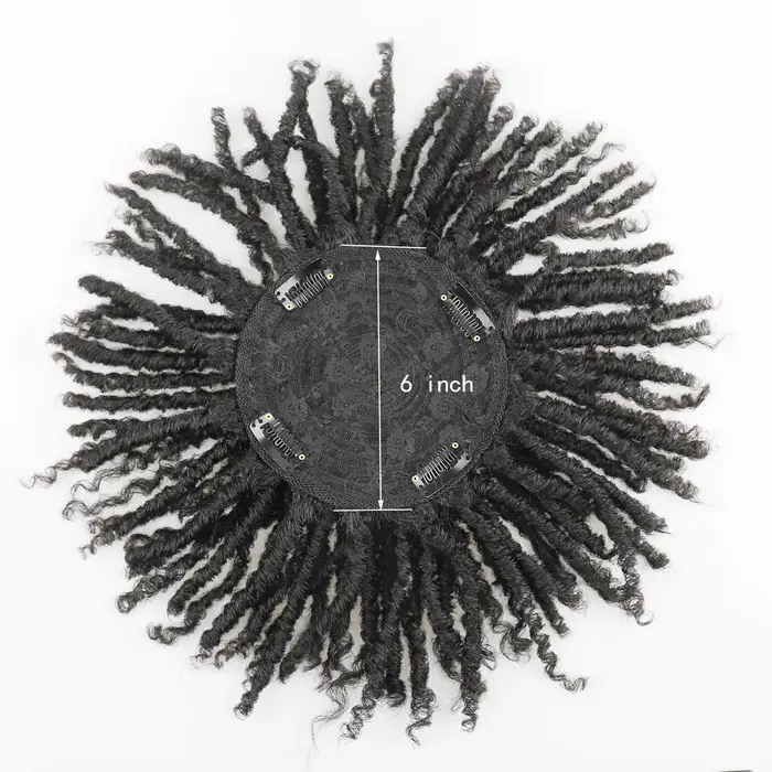 Jeedou synthétique toupet postiche perruque cheveux courts bouclés tressé pince
