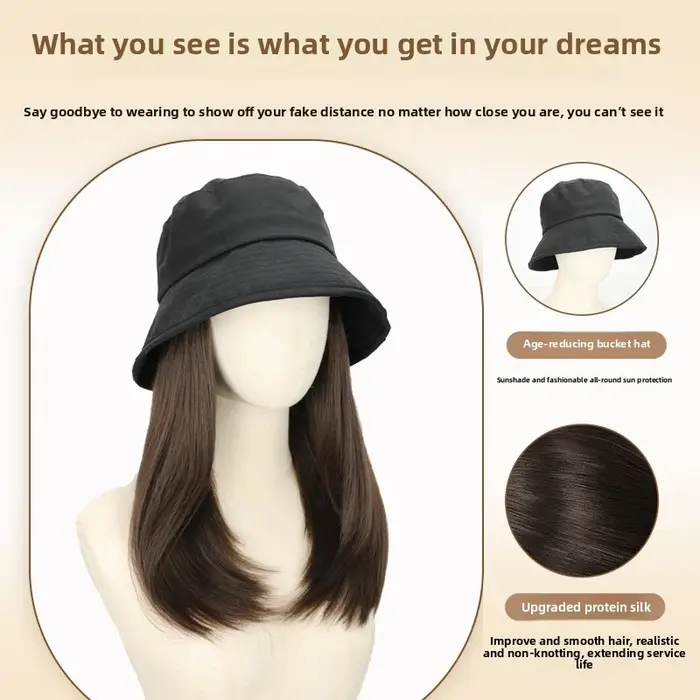 Chapeau perruque une pièce pour femme