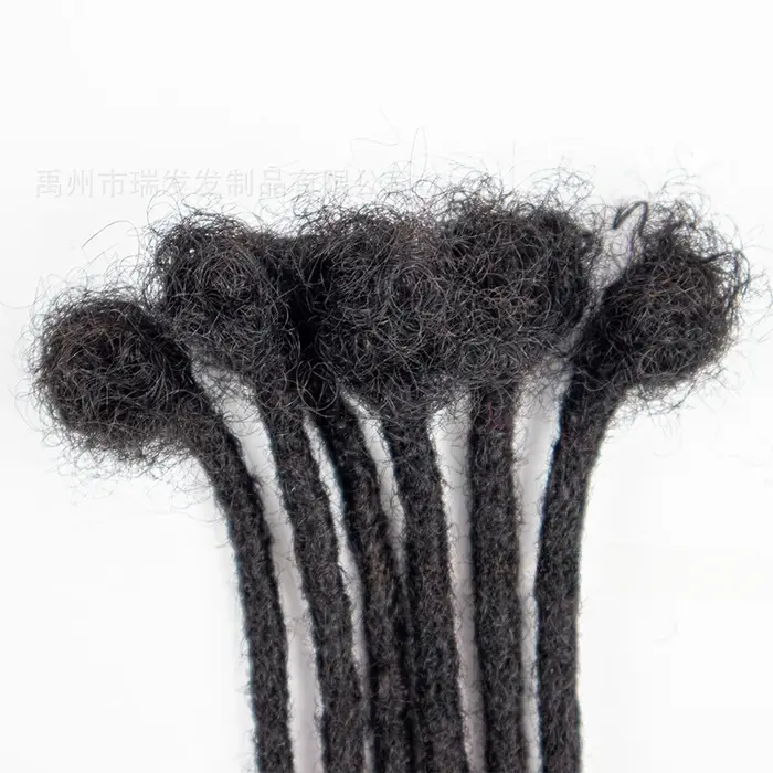 Extensions de cheveux humains afro crépus de 0,6 cm avec pointes bouclées, 8-12 pouces, faites à la main, peuvent être teintes, pour hommes/femmes