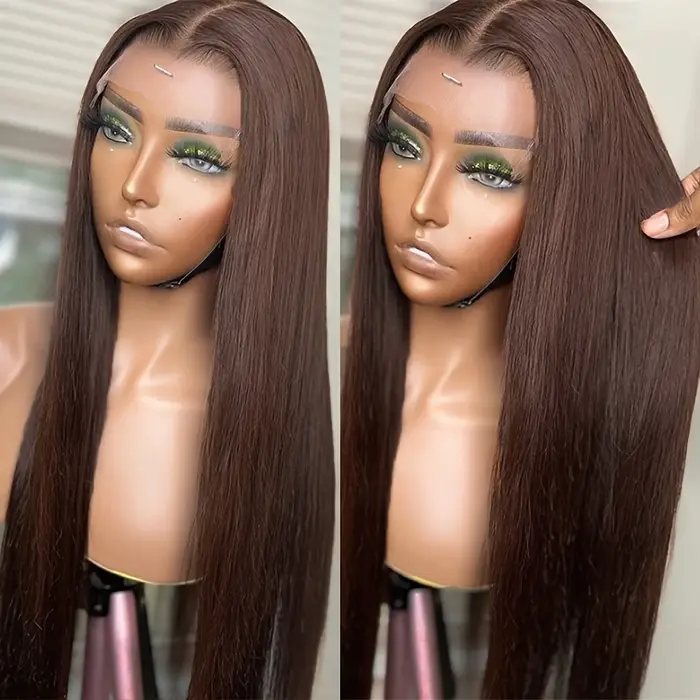 Perruque Lace Front Wig Body Wave brun chocolat