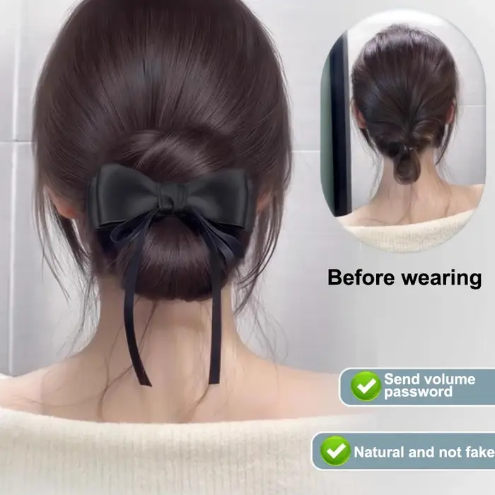 Postiche chignon en désordre Easy Updo ; Perruque droite à clipser pour femme ; Extension