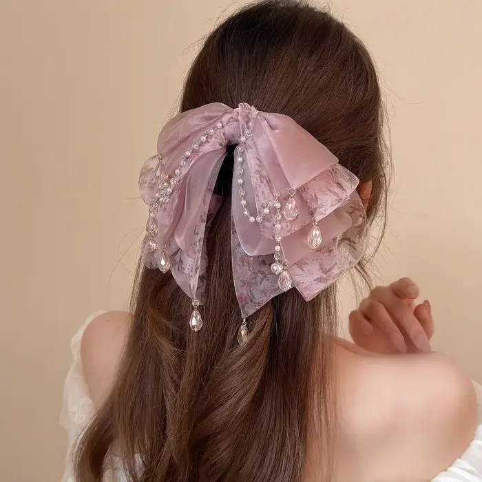 Magnifiques pinces à cheveux roses pour femmes