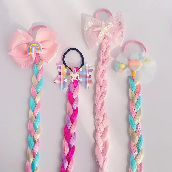 Extensions de cheveux tressées sirène pour filles