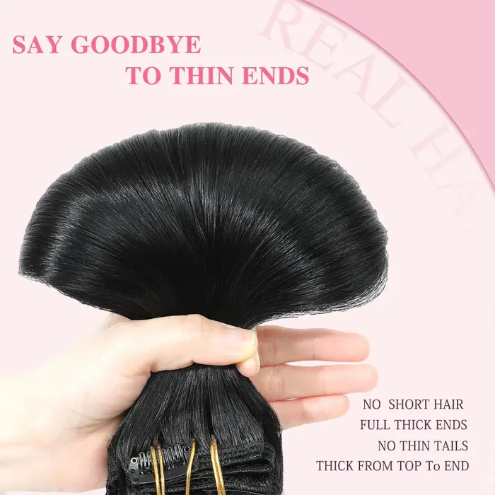 Extensions de cheveux à clipser de 120 g