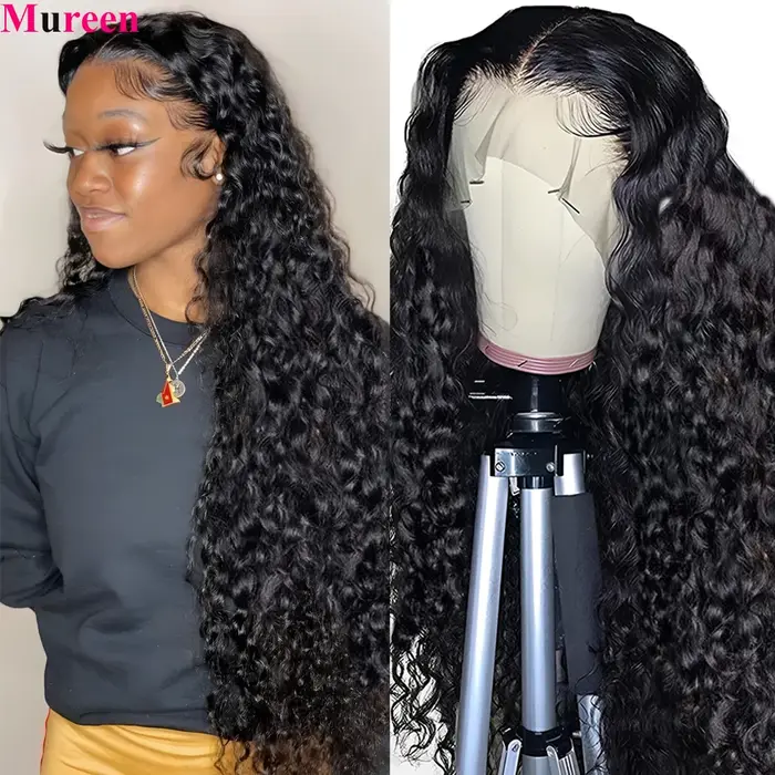 Perruques Lace Front Mureen Deep Wave 100% Cheveux Humains 13x6 Pré-Pluckées pour Femmes, Perruques