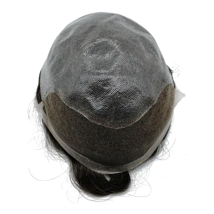 Swiss Lace hommes toupet dentelle avant hommes perruque système de remplacement cheveux humains post