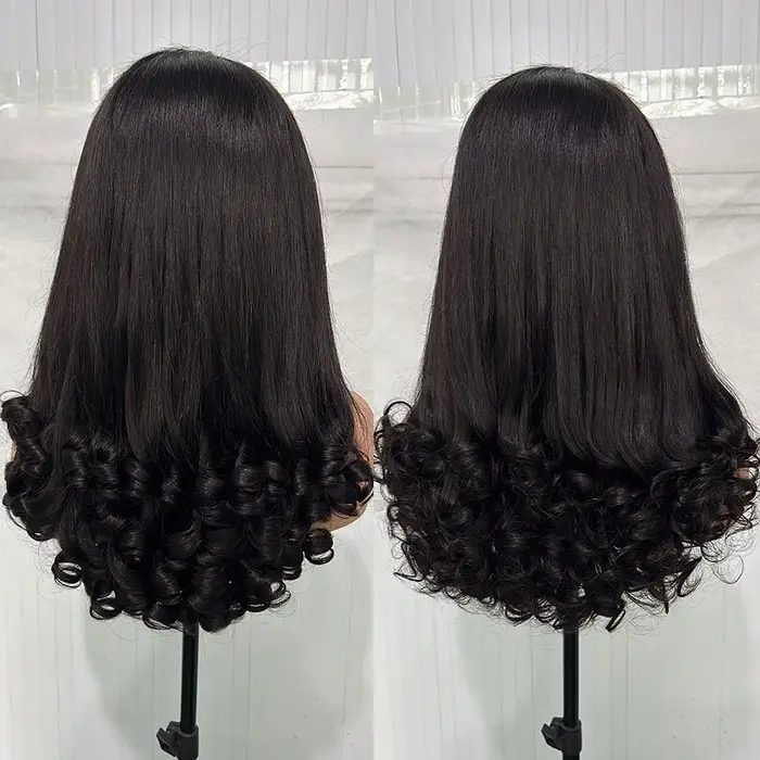 12A Double dessiné oeuf de printemps bouclés vierge perruques de cheveux humains 5x5 HD dentelle san