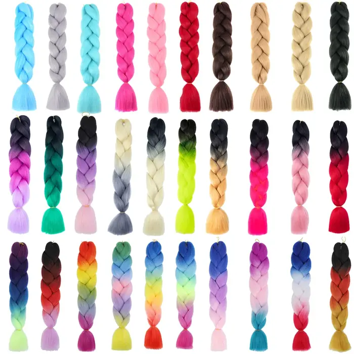 24 pouces bricolage Jumbo tressage cheveux Extensions