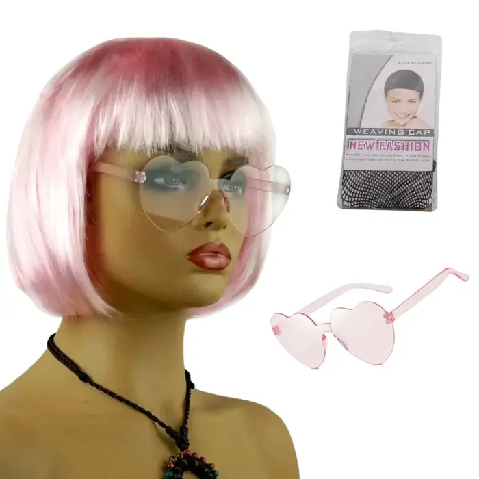 Perruque en fibre synthétique de la marque Anxin : coupe de cheveux bob avec frange
