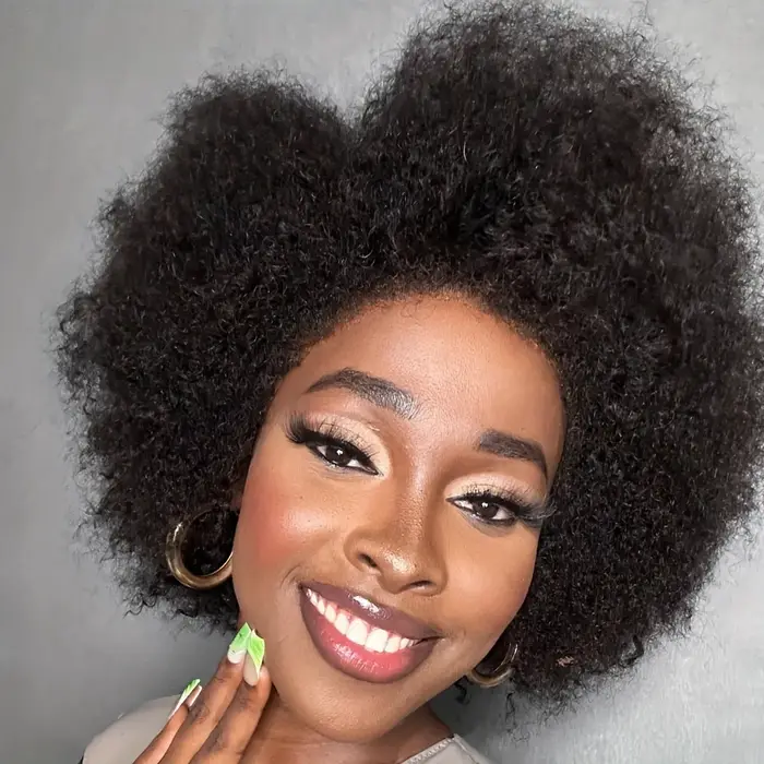 Afro crépus bouclés dentelle avant perruque couleur naturelle Afro Bob cheveux humains naissance des